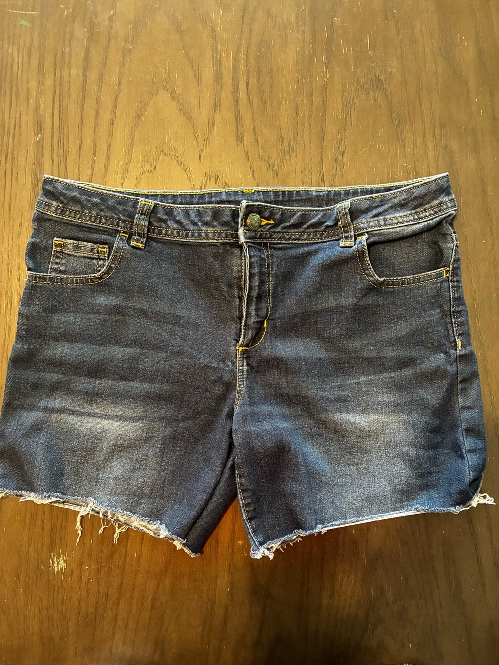 wonder nation Navy Frayed Hem Denim Shorts